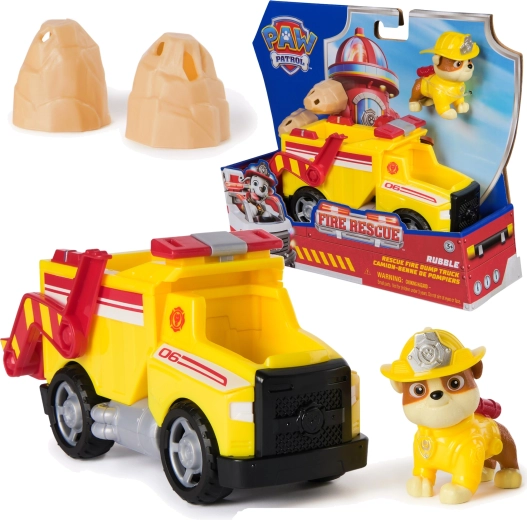 Paw Patrol Fire Rescue – rescue dump truck with Rubble figure and accessories