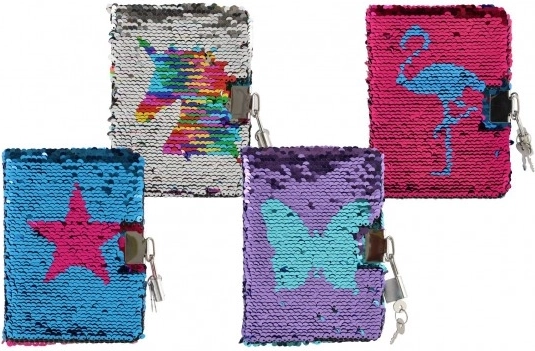 Sequin Notebook with Lock TEDDIES