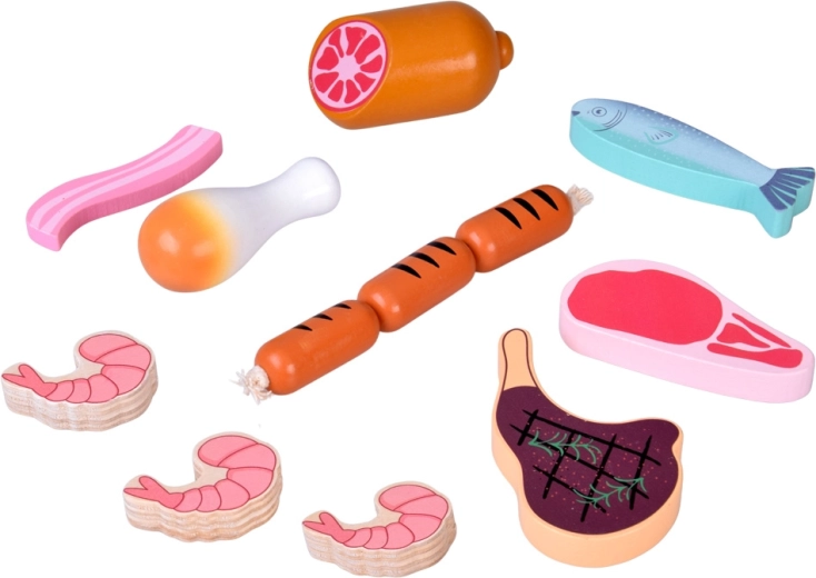 Realistiškas mėsos ir jūros gėrybių rinkinys