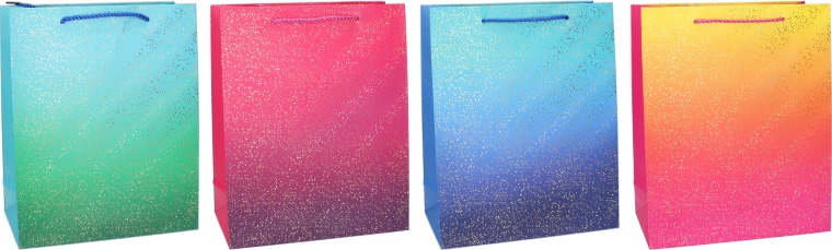 Dovanų maišelis M 26 × 32 × 10 cm – visiems metams, spalvoti gradientai