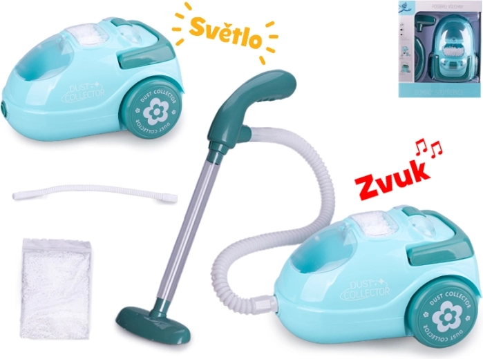 Vaikiškas mini dulkių siurblys su šviesa ir garsu, 15 cm