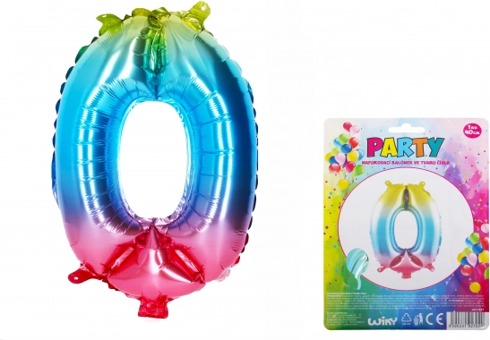 Rainbow Balloon Number 0 – 40 cm
