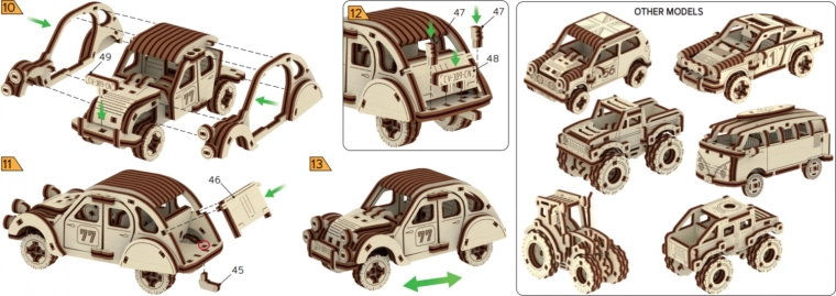 Wooden 3D racing car puzzle – Number 77