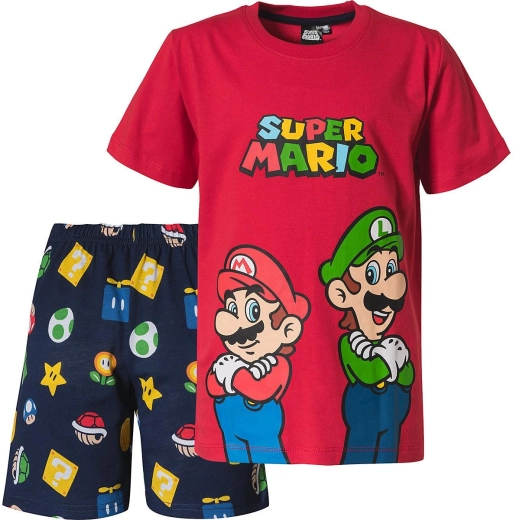 Children's Super Mario Pyjamas, Red and Navy Blue