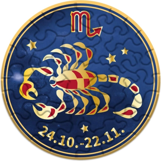 Curiosi apvalios dėlionės Zodiakas Skorpionas, 33 detalės