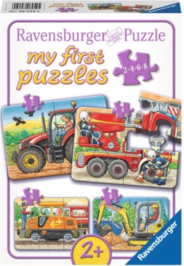 Ravensburger mano pirmosios dėlionės Transporto priemonės 4 viename (2, 4, 6, 8 detalės)