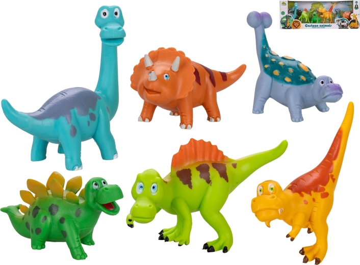 Dinozaurų rinkinys 8–11 cm, 6 vnt. dėžutėje