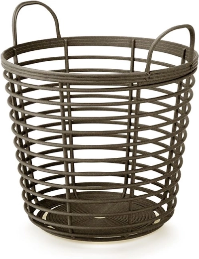 Krepšys su rankenomis Zanzi Basket Eco Wood 43 cm – kavos spalvos