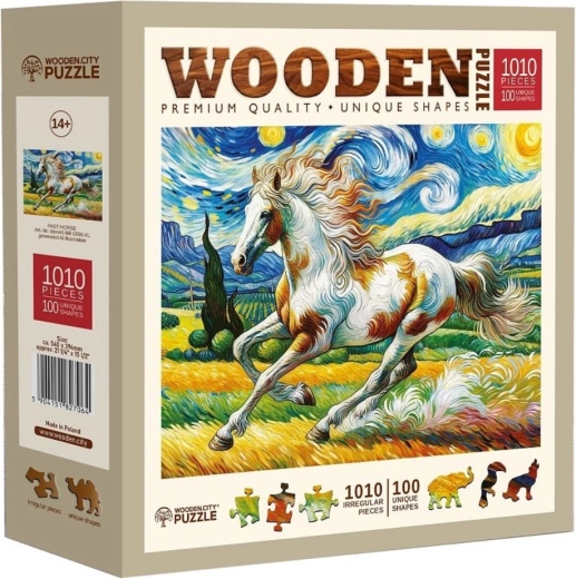 Medinė dėlionė WOODEN CITY Greitas arklys (1010 dalių)