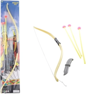Indian set: bow with 3 suction-cup arrows and a children's knife