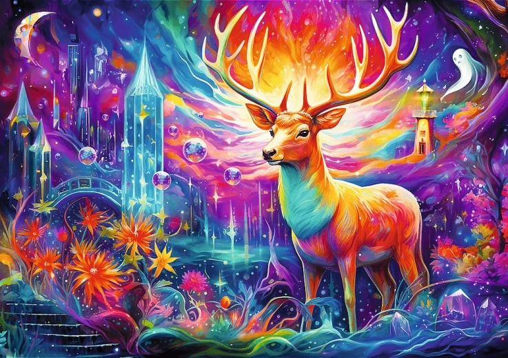 Dėlionė 1000 dalių – mistinis elnias „DreamScapes“