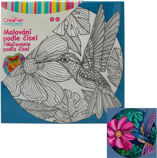 Tapyba ant drobės – kolibris 30 × 30 cm