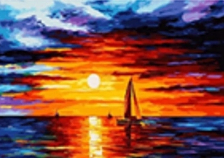 Diamond Painting – Sailboat at Sunset 30 × 40 cm