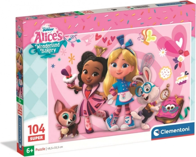 Children's puzzle 104 pieces clementoni disney alice's wonderland bakery