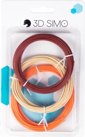 PLA Filament for 3D Pens and Printing – 15 m Set (Brown, Skin Tone, Orange)
