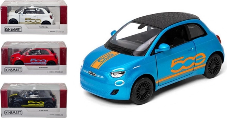 Kinsmart Fiat 500 metalinis modelis 1:28 su atitraukiamu (Pull Back) mechanizmu