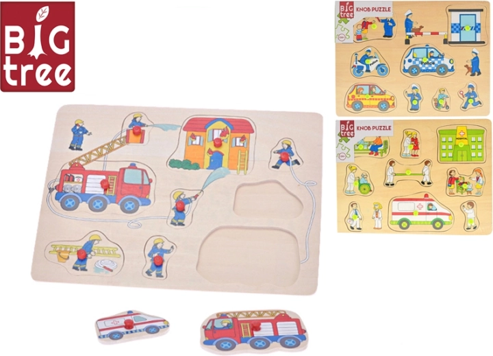 Wooden peg puzzle – emergency services 30 × 22.5 cm, 12m+