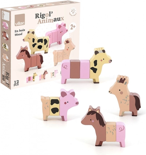 Vilac Wooden Magnetic Animal Farm Puzzle
