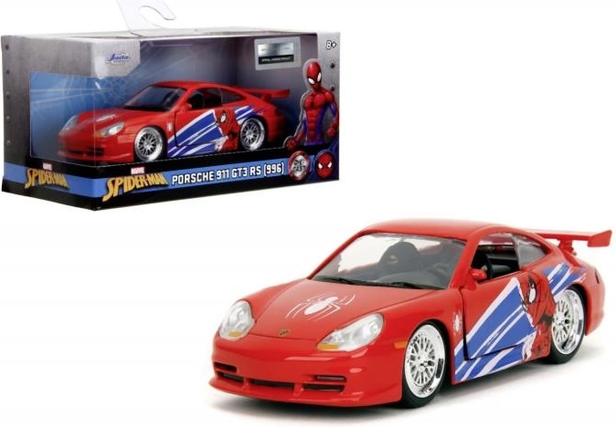 Metalinė automobilio modelis Porsche 911 GT3 RS Spider‑Man 1:32