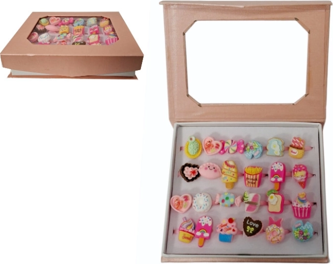 Set of Kids' Rings with Colorful Sweets