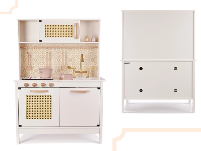 Rataninės detalės ir sumanios daiktų laikymo vietos