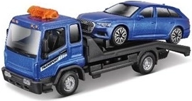 Bburago Street Fire Flatbed Tow Truck with Audi A6 Avant 1:43