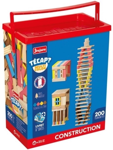 Jeujura Técap Multicolor wooden construction set – 200 pieces