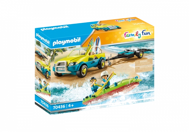 PLAYMOBIL FAMILY FUN Beach Car with Boat Trailer