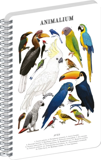 Notique Animalium Birds Plain A5 Spiral Notebook