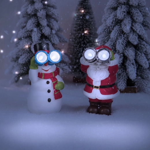 Solar Christmas decoration with cool white LED lighting, 3 designs - 1 piece