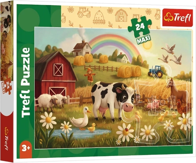 Maxi dėlionė 24 dalių „Karvė fermoje“
