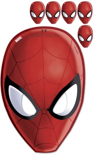 Karnavalinė kaukė Spider-Man 23 cm, rinkinys 6 vnt.