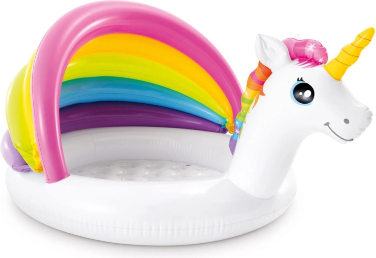 Inflatable kids' pool unicorn with canopy INTEX
