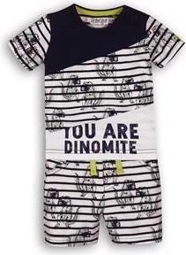 Dirkje kids' two-piece set "Sunny You Are Dinomite" navy-white