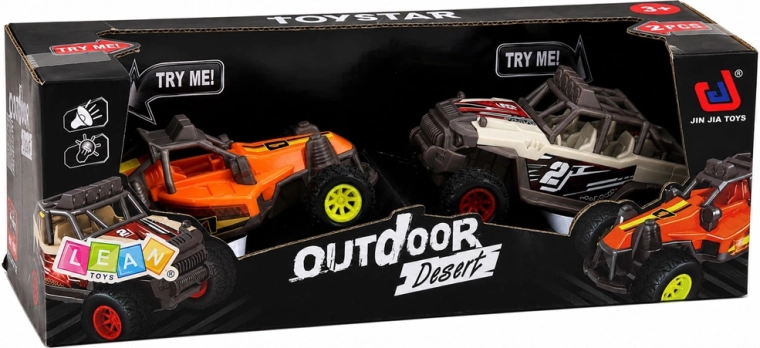 Dvi buggy mašinos pakuotėje lenktynėms ir bendram žaidimui