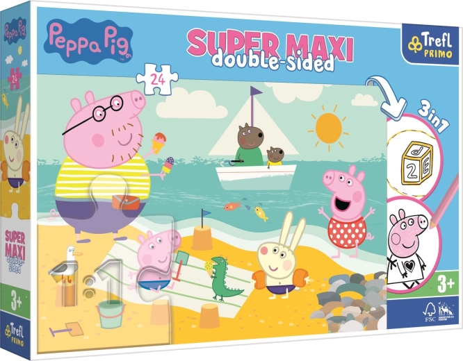 Double-sided Puzzle Peppa Pig SUPER MAXI 24 Pieces