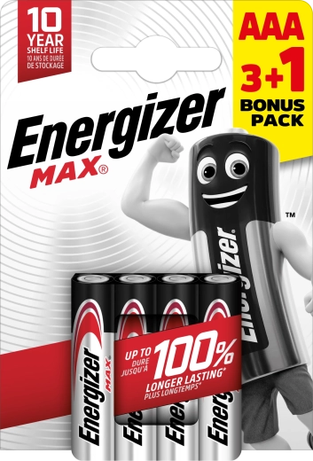 Energizer Max AAA alkaline batteries 4 pcs (3+1 free)