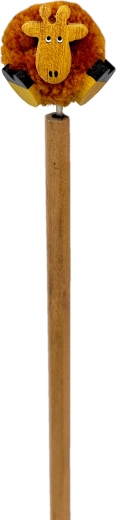 Wooden pencil with pom-pom giraffe