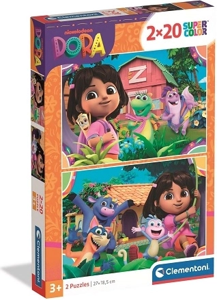 Clementoni dėlionė 2x20 SuperColor Dora