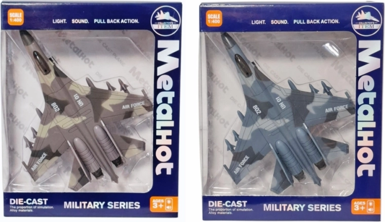 Military Fighter Jet with Pull-Back Drive