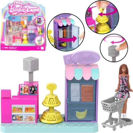 Mini supermarketas „Mini Barbie Land“ su lėlyte ir kasa