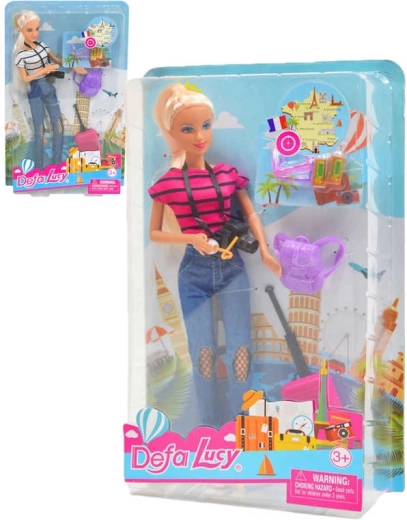 Lėlė Defa Lucy keliautoja su lagaminu ir priedais 29 cm – 1 vnt.