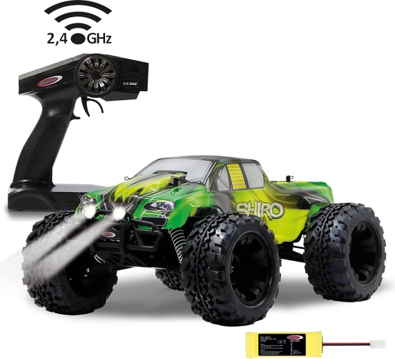 Jamara Shiro RC monster truck 4WD 1:10 2,4 GHz su LED ir NiMH baterija
