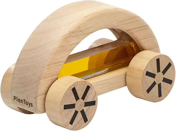 PlanToys wooden water car yellow - 1 piece