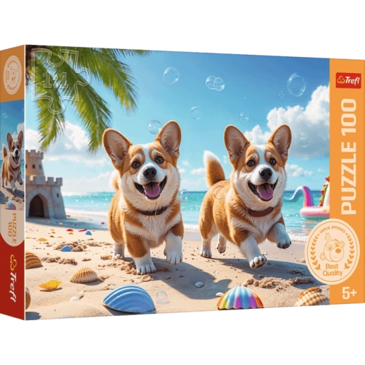 Dėlionė Trefl Corgi – šuniukas, 100 detalių