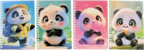 Užrašų knygelė „Panda“ su rašikliu
