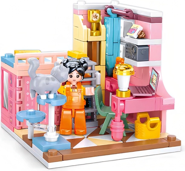 Konstruktorius Sluban Girls Dream mini miegamasis – 210 detalių, 2 figūrėlės