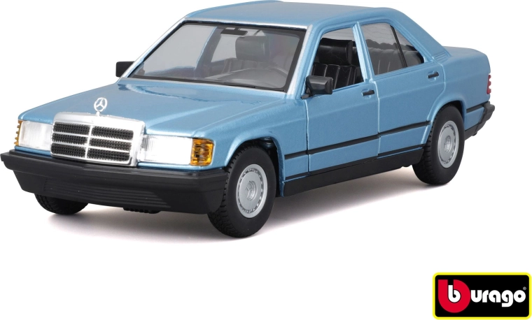 Metalinis modelis MERCEDES‑BENZ 190 E 1987 1:24 Diamond Blue nuo BBURAGO