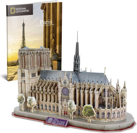 3D dėlionė CUBICFUN National Geographic: Notre Dame katedra – 128 detalės