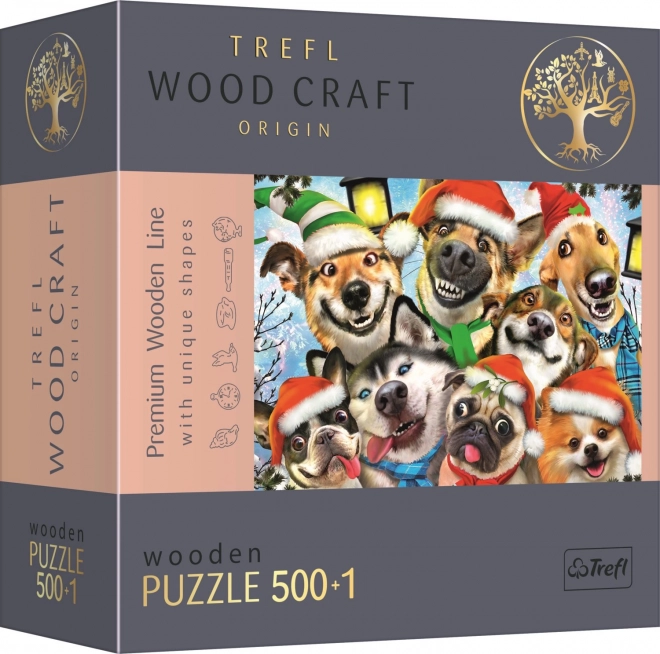 Wooden Puzzle Christmas Dogs 501 Pieces